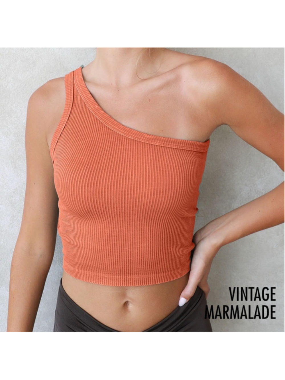 NIKIBIKI Seamless Vintage One Shoulder Crop Top